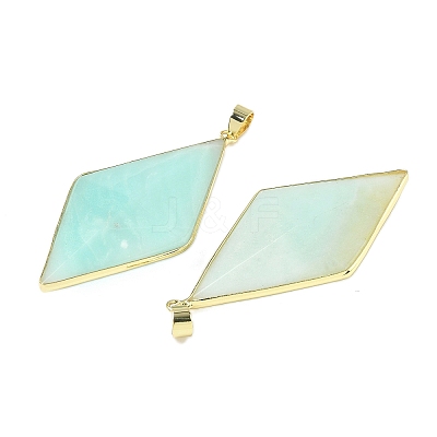 Natural Flower Amazonite Faceted Big Pendants G-L623-04G-01-1