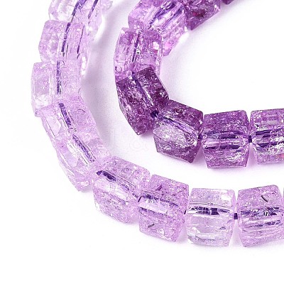 Crackle Transparent Glass Beads Strands GLAA-N062-6mm-06-1
