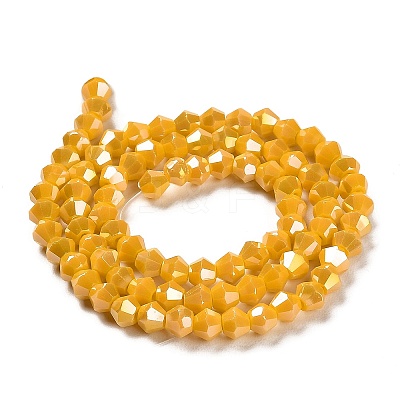 Opaque Solid Color Electroplate Glass Beads Strands X1-GLAA-F029-P4mm-A04-1