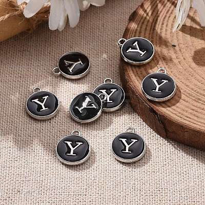 Platinum Plated Alloy Charms LS-ENAM-S118-02Y-P-1