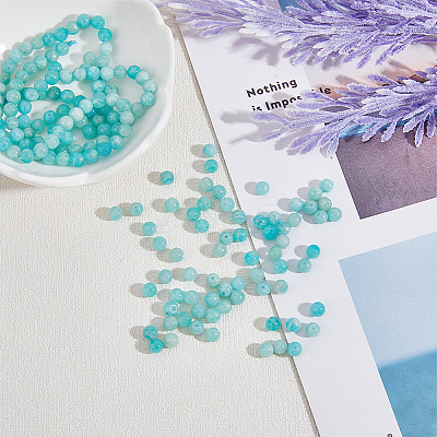 2 Strands Natural Amazonite Round Beads Strands G-HY0001-22-1