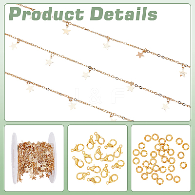 DIY Brass Cable Chains Necklaces Making Kits DIY-ME0001-93G-1