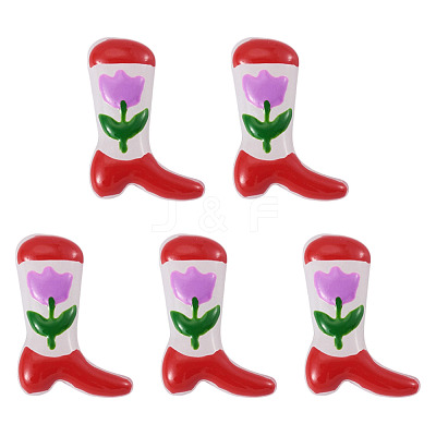 5Pcs Boot Baking Paint Glass Enamel  Beads LAMP-TADJ0001-08D-1