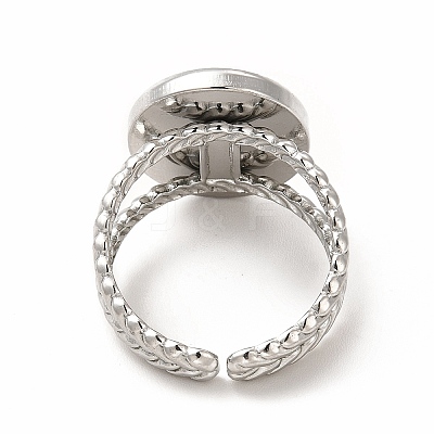 Non-Tarnish 304 Stainless Steel Open Cuff Ring Settings X-RJEW-B027-29P-1