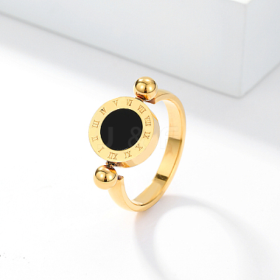 Roman Numerals Brass Finger Ring IJ4807-08-1