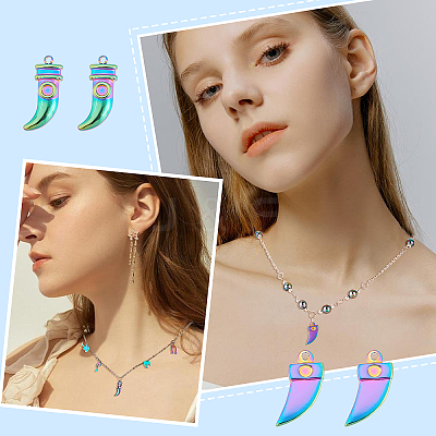 20Pcs 2 Style 201 Stainless Steel Pendants STAS-DC0010-29-1