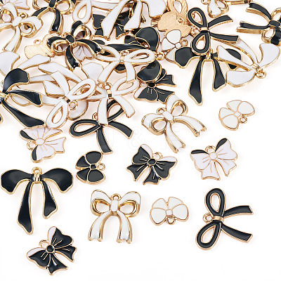40Pcs 10 Styles Alloy Enamel Pendants ENAM-TA0009-03-1