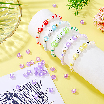 100Pcs 5 Styles Transparent Acrylic Beads TACR-TA0001-54D-1