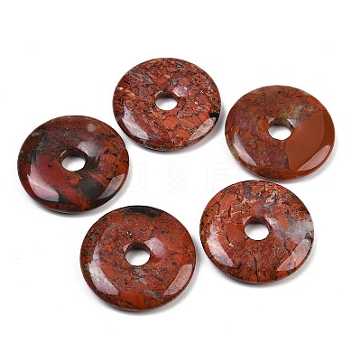 Natural Brecciated Jasper Pendants G-C220-F02-40mm-1