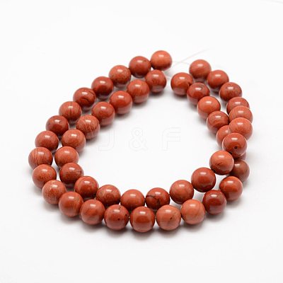 Natural Red Jasper Beads Strands X-G-E375-4mm-03-1
