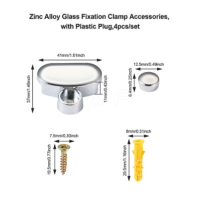 Zinc Alloy Glass Fixation Clamp Accessories X1-SW-TAC0001-28-1