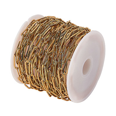304 Stainless Steel Paperclip Chains CHS-CJ0001-02G-1