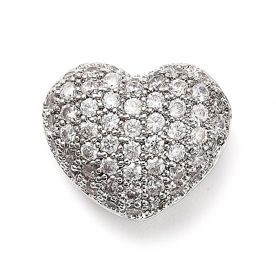Brass Micro Pave Cubic Zirconia Beads KK-L229-076B-P-1