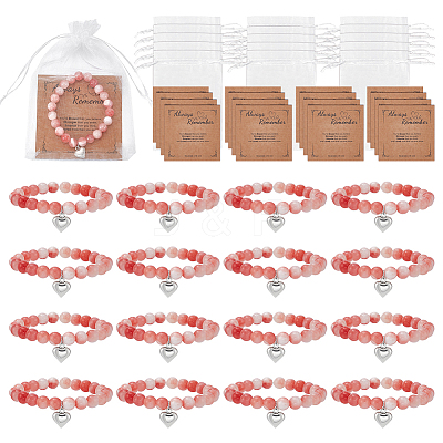 48Pcs Natural Persian Jade Bead Bracelets BJEW-UN00038-1