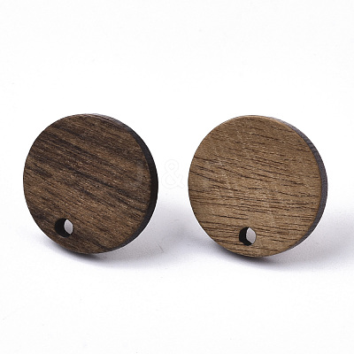 Walnut Wood Stud Earring Findings X-MAK-N033-008-1