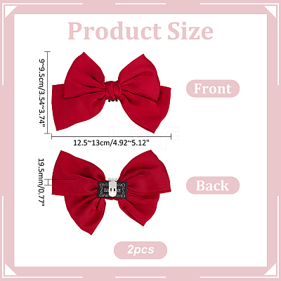 2Pcs Detachable Ribbon Satin Bowknot Shoe Decoration AJEW-PH0011-85B-1
