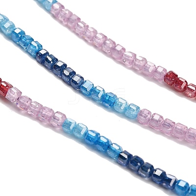 Gradient Color Cubic Zirconia Bead Strands ZIRC-F144-02B-1