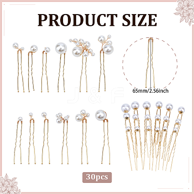 2 Sets 2 Styles Iron Hair Forks for Women OHAR-ME0001-03-1