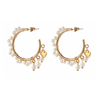 Glass Pearl Beads Stud Earrings X1-EJEW-TA00003-1