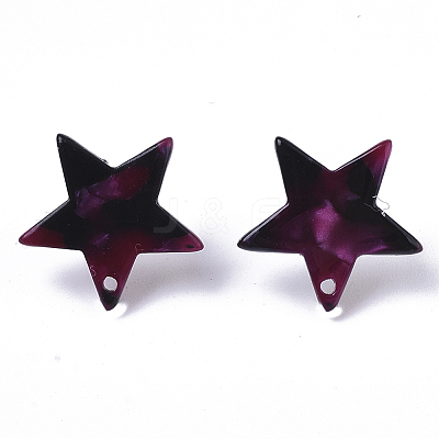 Cellulose Acetate(Resin) Stud Earring Findings KY-R022-022-1