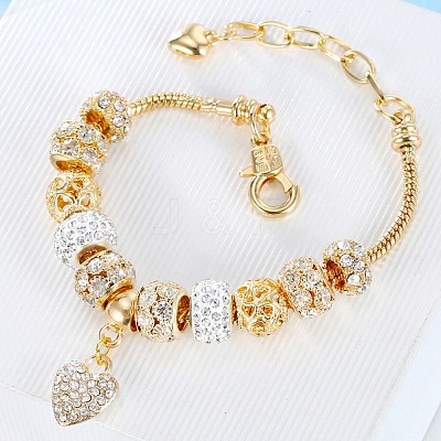 Heart Alloy with Crystal Rhinestone Charm Bracelets FS-WG8E942-01-1