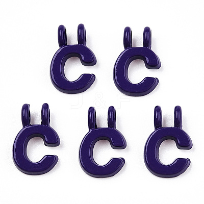 Rack Plating Spray Painted Alloy 2-Loop Link Pendants PALLOY-N176-01C-1