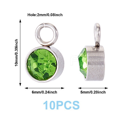 10Pcs Glass Rhinestone Charms STAS-TA0003-26J-1