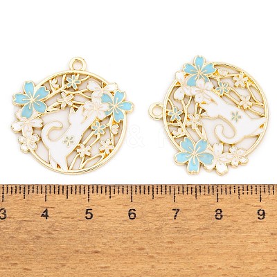 Rack Plating Alloy Enamel Pendants FIND-A040-07B-G-1