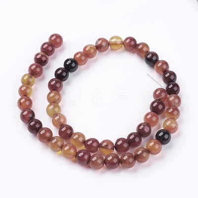 Natural Agate Bead Strands G-R173-8mm-05-1