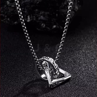 Alloy Ring with Triangle Pendant Necklaces for Men WG487F5-01-1