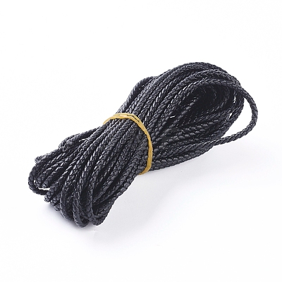 Round Folded Bolo Braided Imitation Leather Cord LC-G008-B01-1