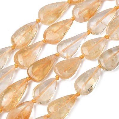 Heated Natural Citrine Beads Strands G-L650-H01-02-1