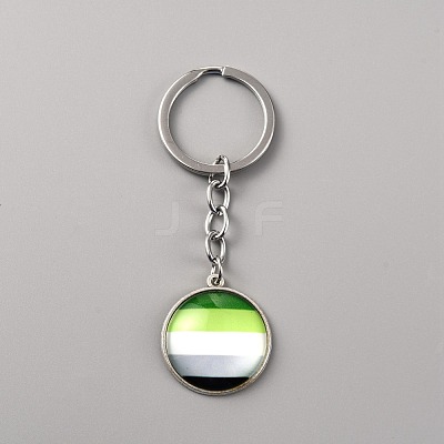 Glass Keychain KEYC-WH0024-18P-03-1