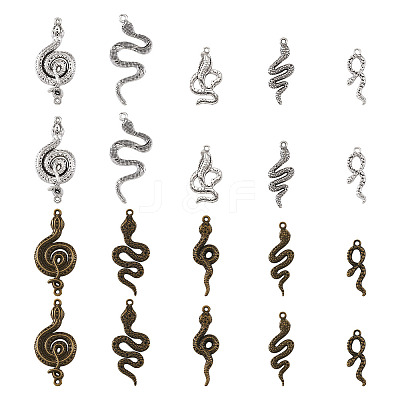 40 Pcs 10 Styles Alloy Pendants FIND-BT0001-01-1