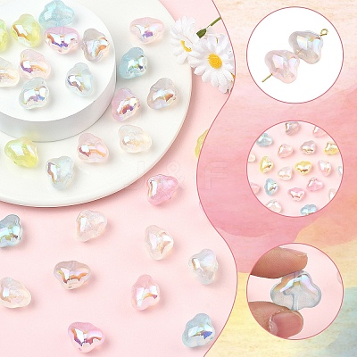 35Pcs 7 Colors Transparent Acrylic Beads MACR-YW0004-64-1