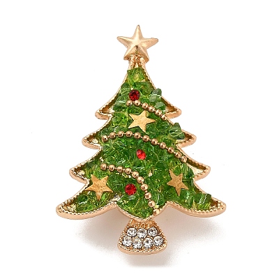Christmas Alloy Rhinestone Lapel Pins for Backpack Clothes JEWB-C052-01A-KCG-1