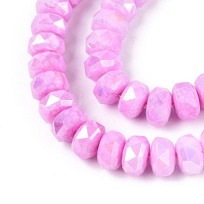 Anti-Tarnish Electroplate Glass Beads Strands LS-GLAA-T025-8mm-11G-1