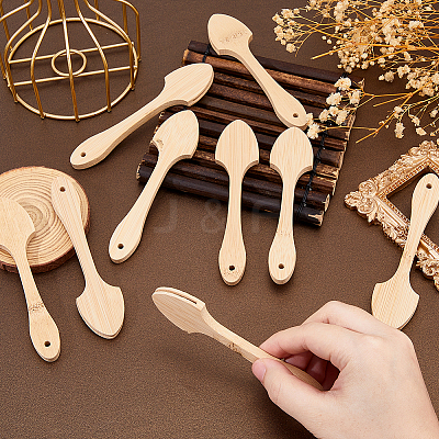 20Pcs Bamboo Short Fan Handle DIY-FH0010-40B-1