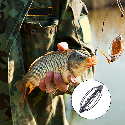 Iron Fishing Bait Cage AJEW-WH0348-973-1