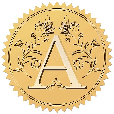 34 Sheets Self Adhesive Gold Foil Embossed Stickers DIY-WH0509-085-1