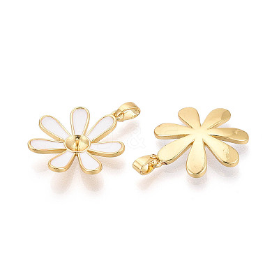 Brass with Enamel Cup Pearl Peg Bails Pin Pendants LS-KK-T079-30G-1
