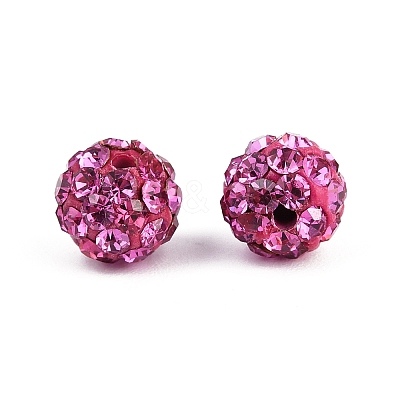 Polymer Clay Rhinestone Beads RB-H284-6MM-Half-502-1