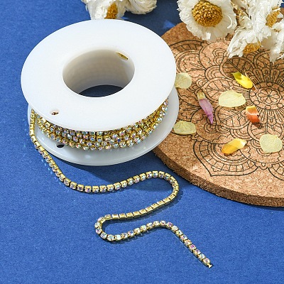 Brass Rhinestone Strass Chains CHC-YW0001-04-1