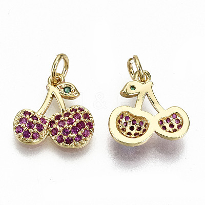 Brass Micro Pave OldRose Cubic Zirconia Charms X-ZIRC-S067-151-NF-1