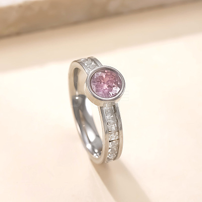 304 Stainless Steel & Rhinestone Finger Rings WG87391-04-1