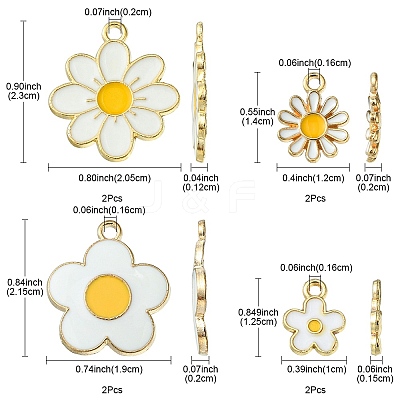 8Pcs 4 Styles Alloy Enamel Charms ENAM-YW0003-11-1