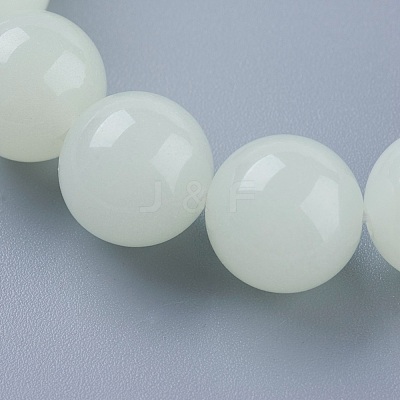 Synthetic Luminous Stone Beaded Stretch Bracelet BJEW-P203-10mm-01A-1