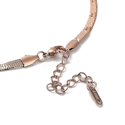 Ion Plating(IP) 304 Stainless Steel Herringbone Chain Necklace NJEW-D045-10G-1