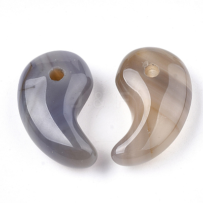 Natural Grey Agate Pendants X-G-S294-07K-1