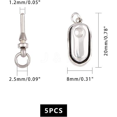 304 Stainless Steel Box Clasps STAS-UN0005-15P-1